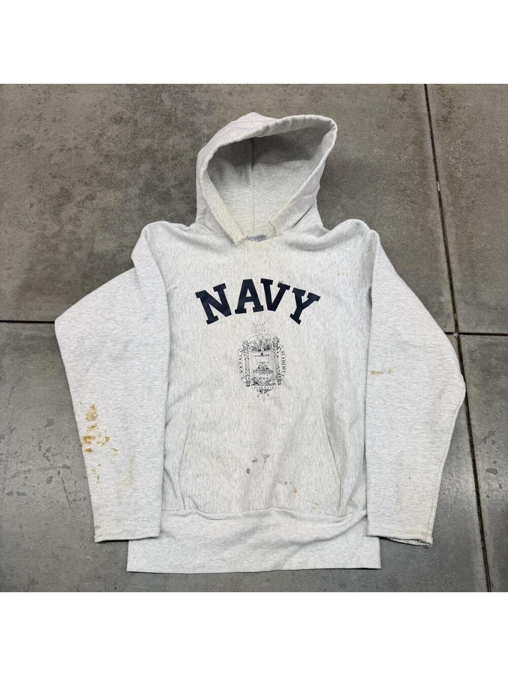 vintage united states navy military made in usa reverse weave hoodie size small